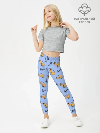 Леггинсы для девочки / Радостный кот