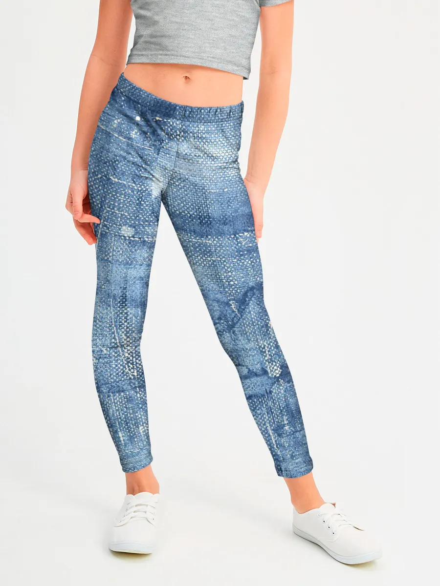 Леггинсы для девочки / Джинсовые мазки