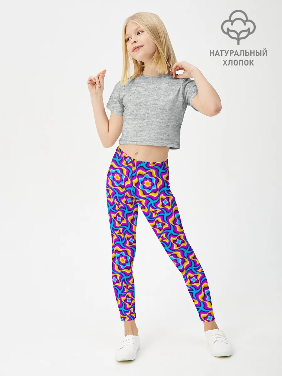 Леггинсы для девочки / Красочный фон с цветами