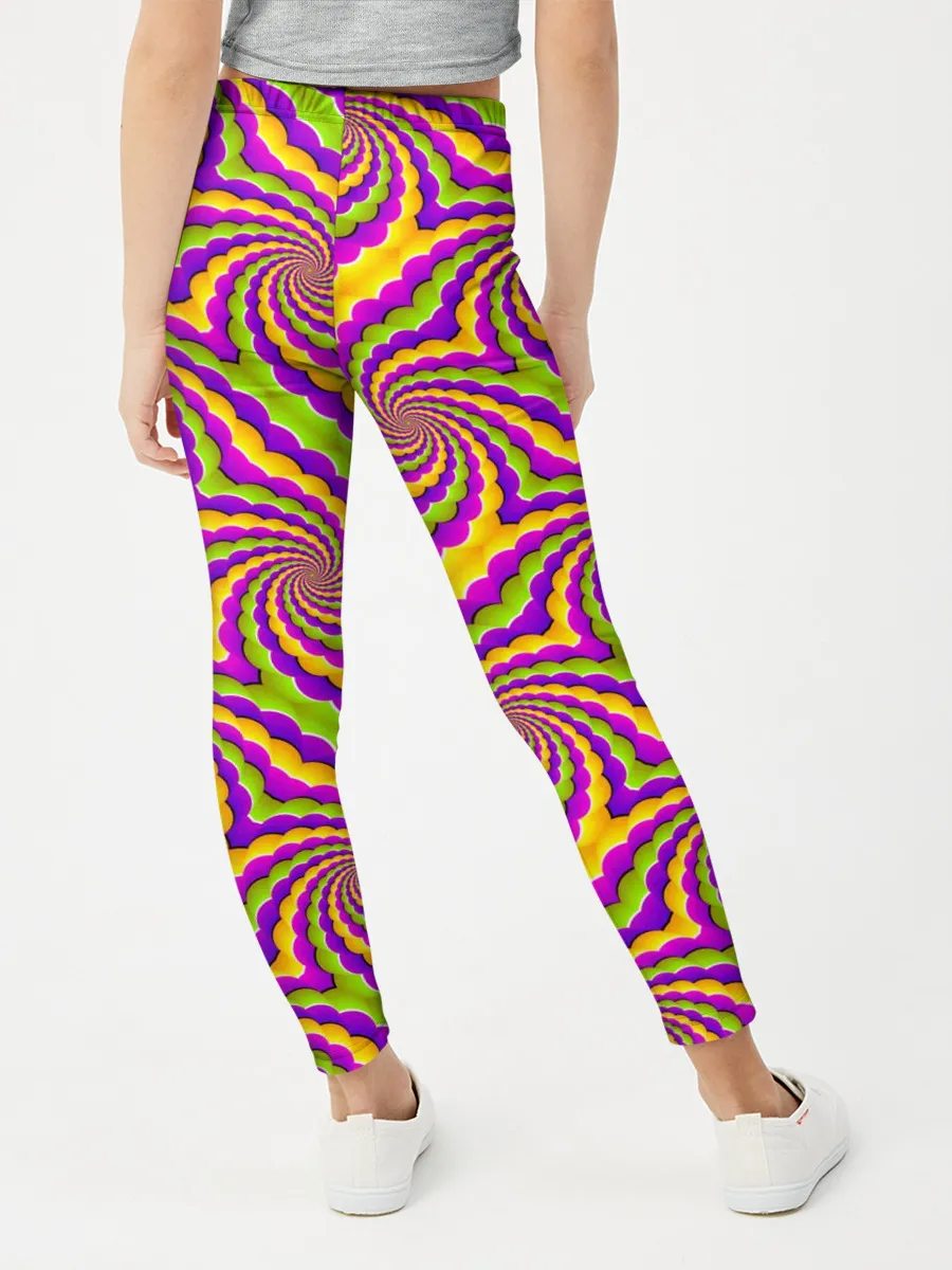 Леггинсы для девочки / Красочная иллюзия вращения