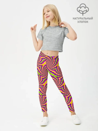 Леггинсы для девочки / Красочная иллюзия вращения