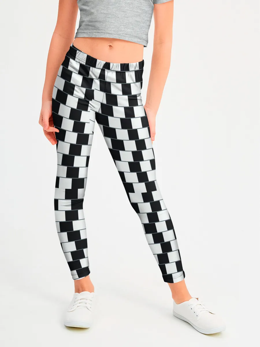 Леггинсы для девочки / Шахматная Иллюзия Искажения
