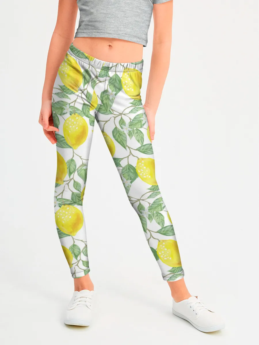 Леггинсы для девочки / Лимоны 3d