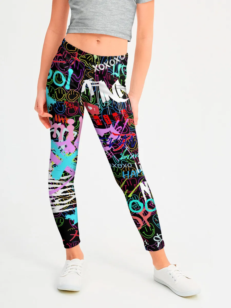 Леггинсы для девочки / neon graffiti | Smile