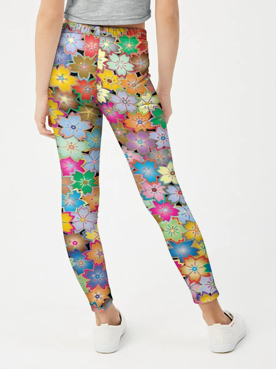 Леггинсы для девочки / цветы цветочки