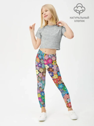 Леггинсы для девочки / цветы цветочки