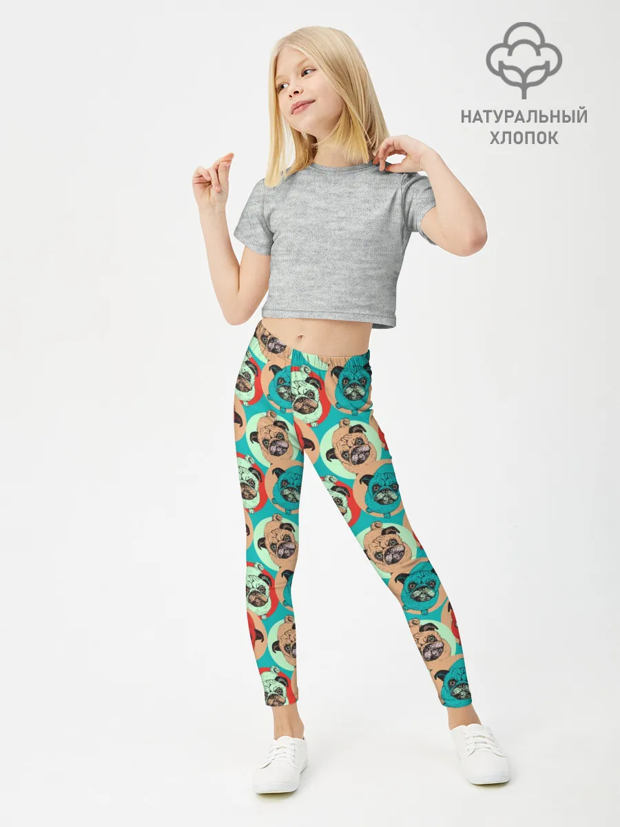 Леггинсы для девочки / Прикольные Мопсы