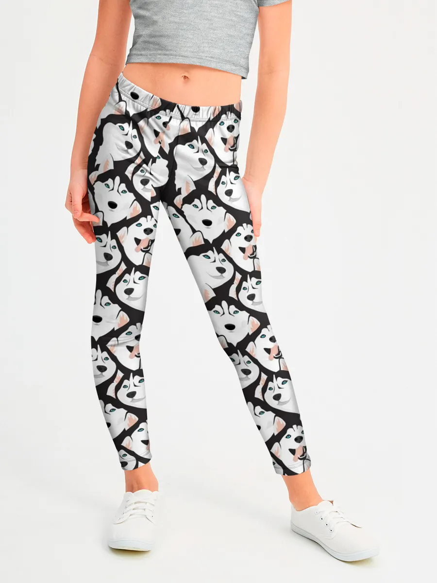 Леггинсы для девочки / Сибирский Хаски