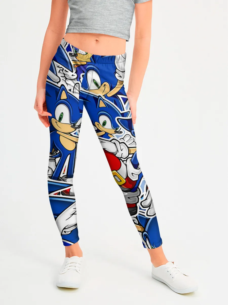 Леггинсы для девочки / SONIC ПАТТЕРН / СОНИК