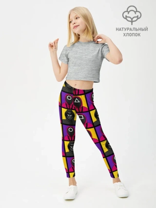 Леггинсы для девочки / ИГРА В КАЛЬМАРА / ОХРАНА / ВЕДУЩИЙ