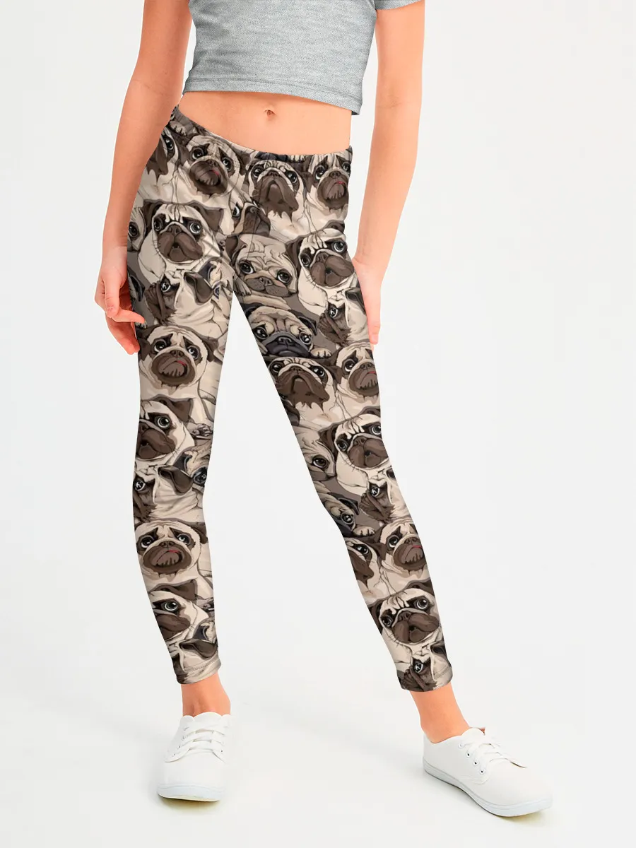 Леггинсы для девочки / Мопсы