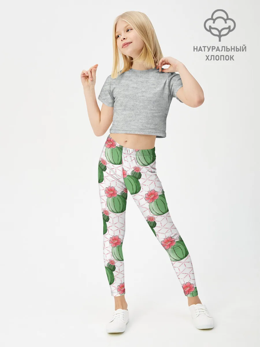 Леггинсы для девочки / Паттерн из кактусов