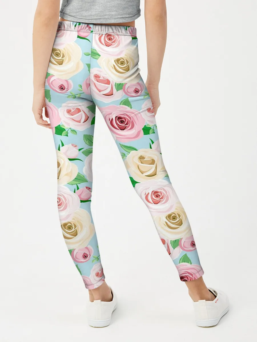 Леггинсы для девочки / Цветущее поле роз