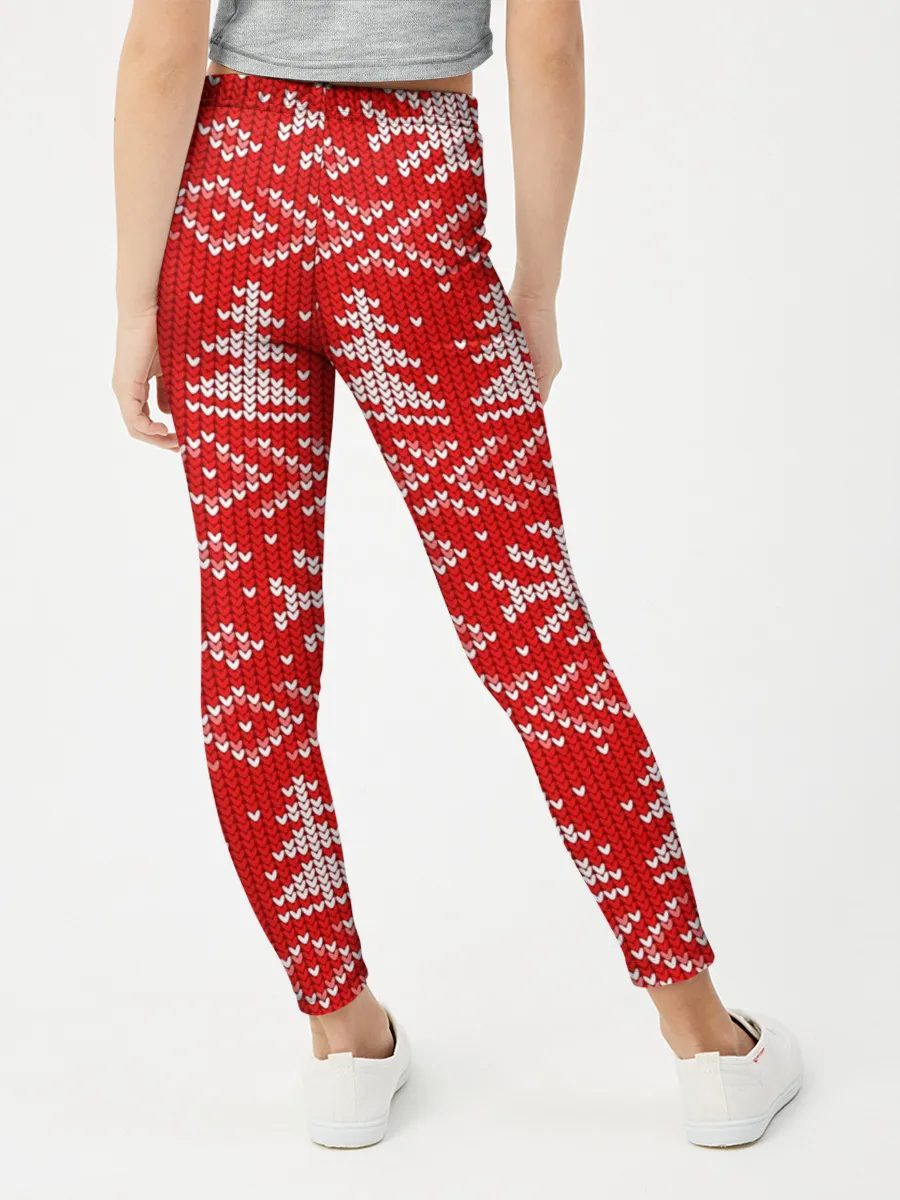 Леггинсы для девочки / Новогодний узор, 2022