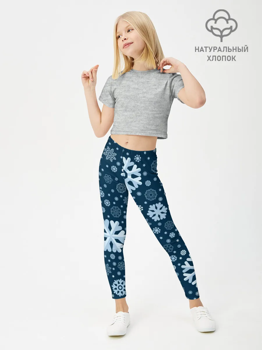 Леггинсы для девочки / Новогодние снежинки, новый год