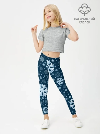 Леггинсы для девочки / Новогодние снежинки, новый год