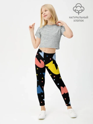 Леггинсы для девочки / Шахматные фигуры цветные
