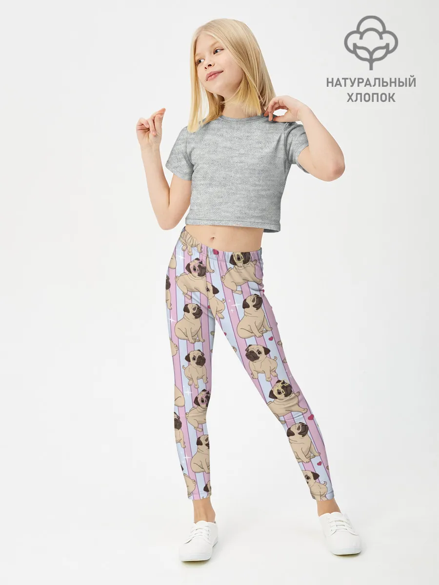 Леггинсы для девочки / Забавные Мопсы