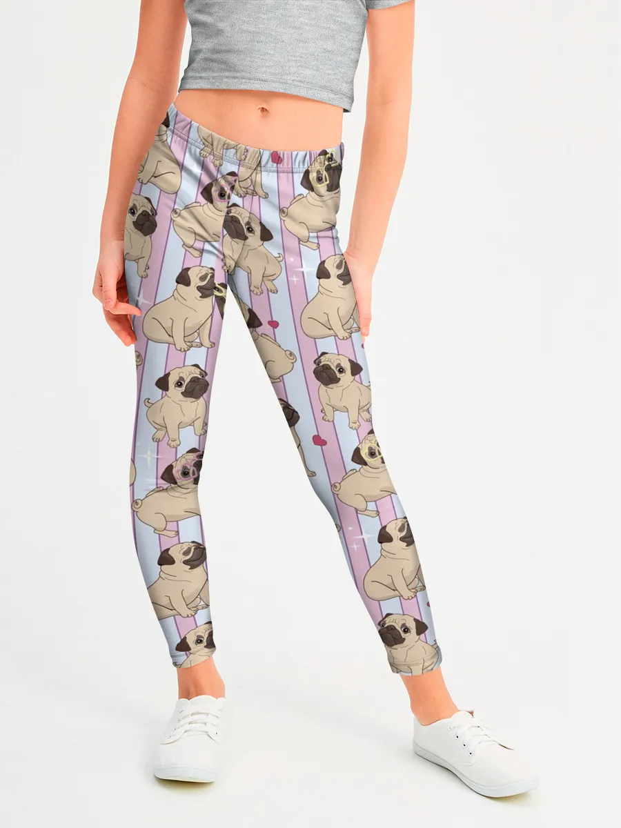 Леггинсы для девочки / Забавные Мопсы