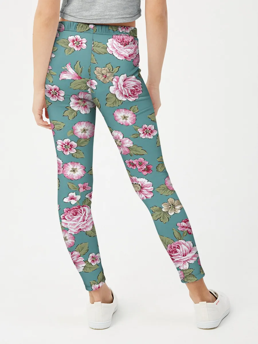 Леггинсы для девочки / Поле розовых цветов