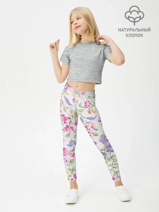 Леггинсы для девочки / Яркие весенние цветы