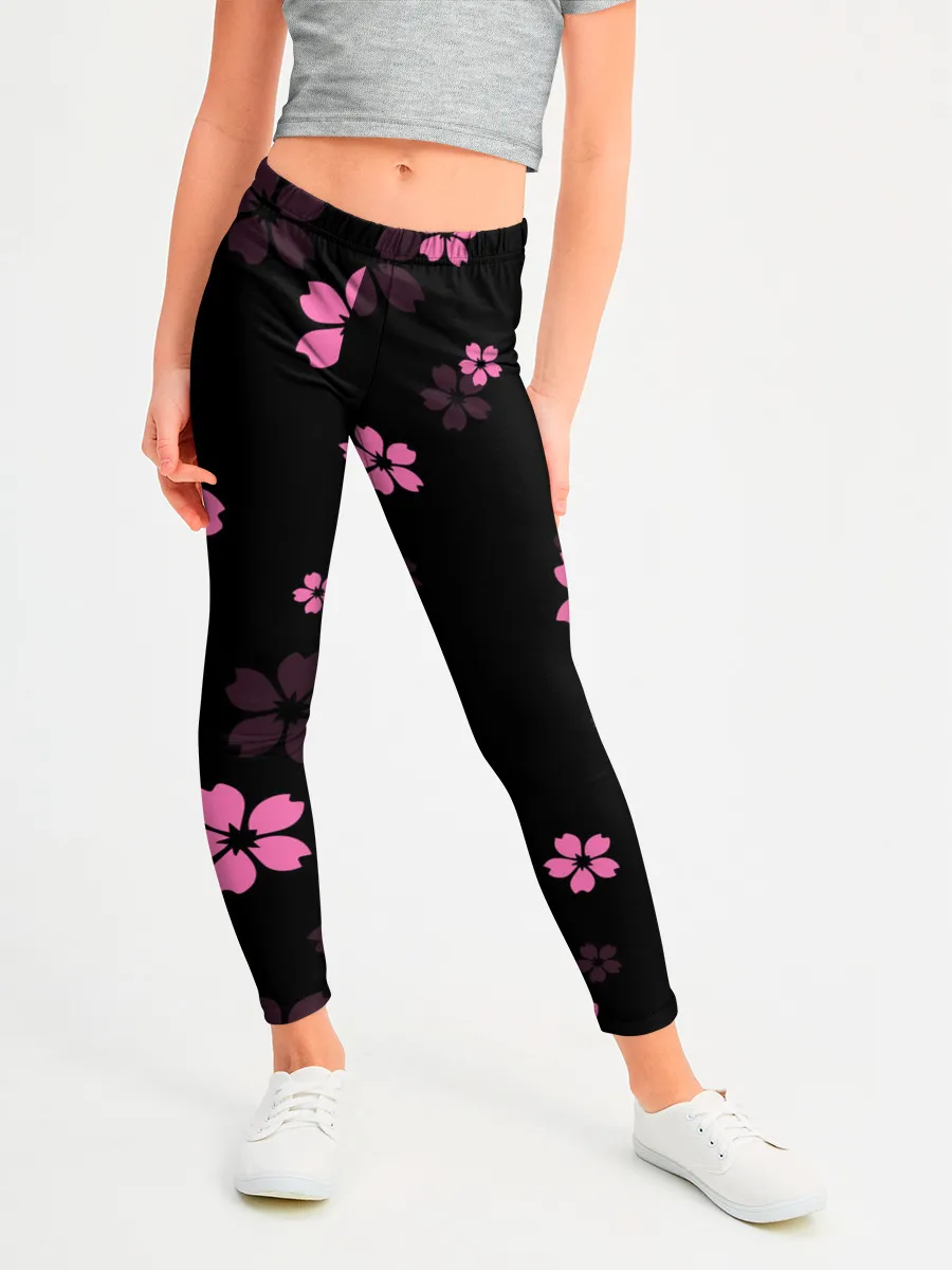 Леггинсы для девочки / САКУРА ВИШНЯ ЛЕПЕСТКИ