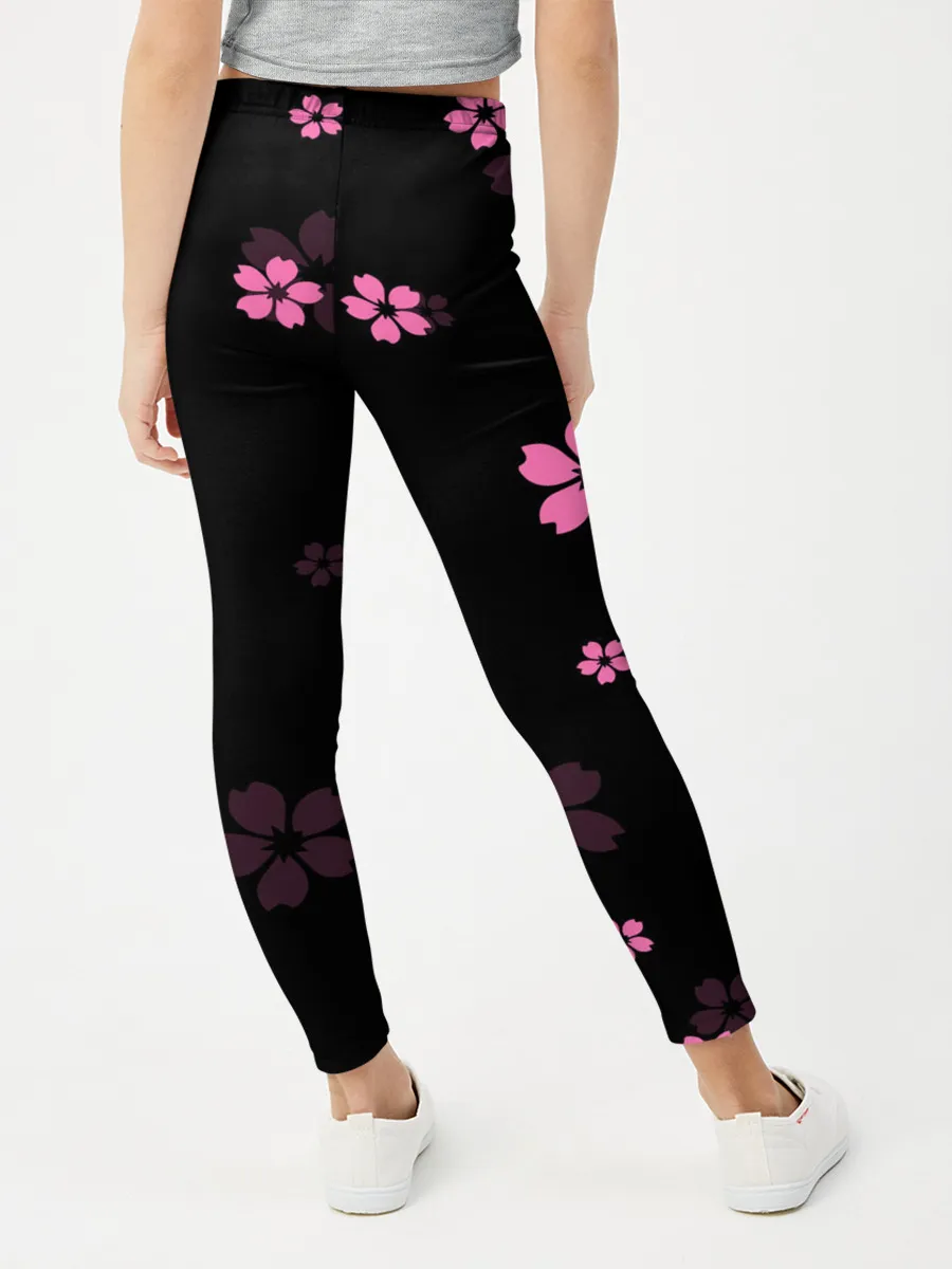 Леггинсы для девочки / САКУРА ВИШНЯ ЛЕПЕСТКИ