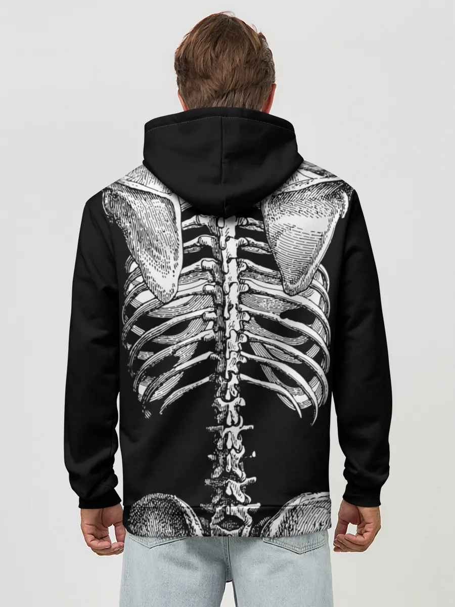 Худи мужской база хлопок / Скелет с сердцем