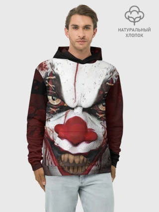 Худи мужской база хлопок / Зомби клоун