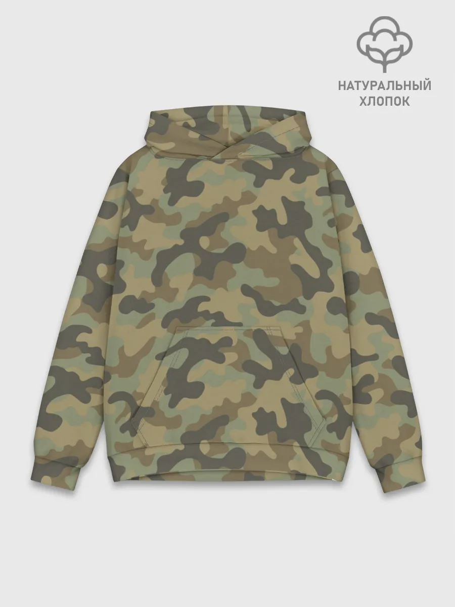 Худи мужской база хлопок / Хаки