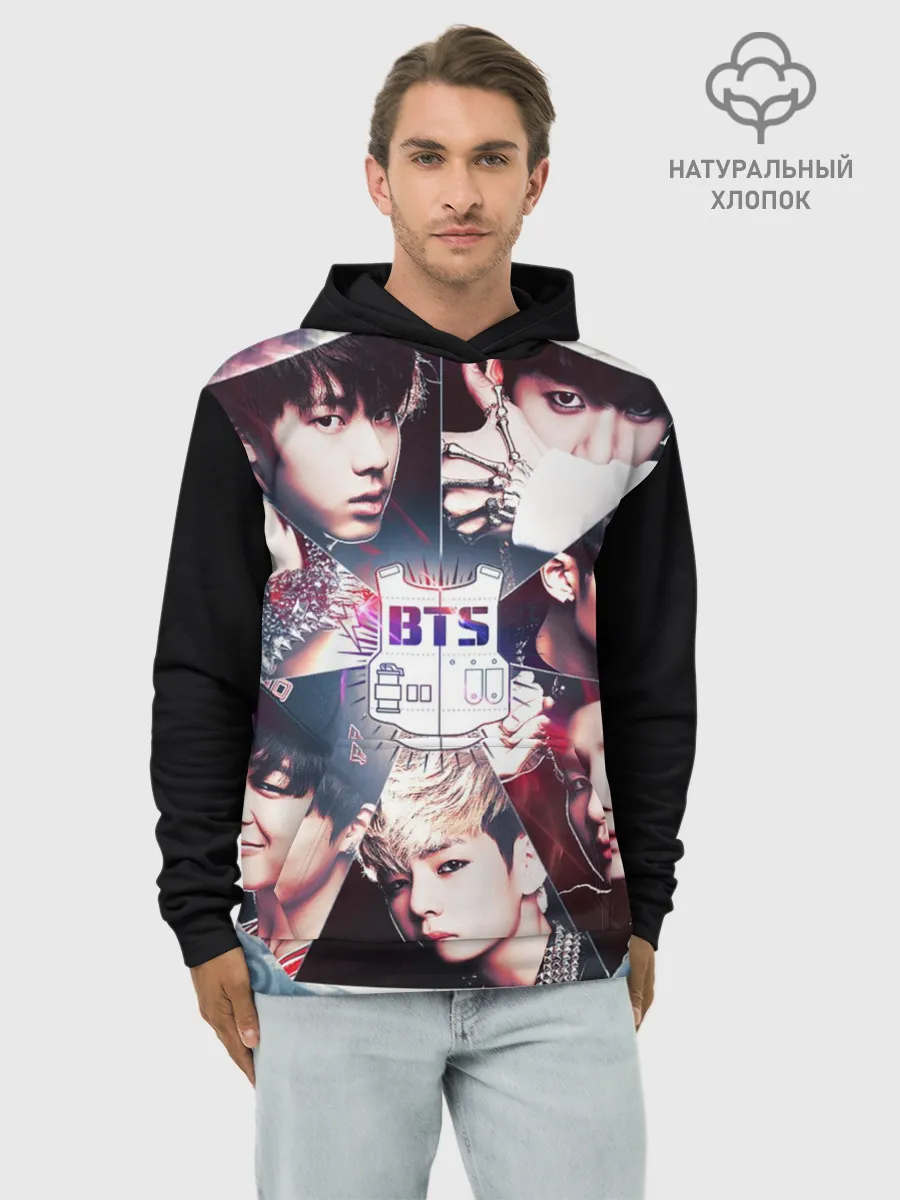 Худи мужской база хлопок / Bts