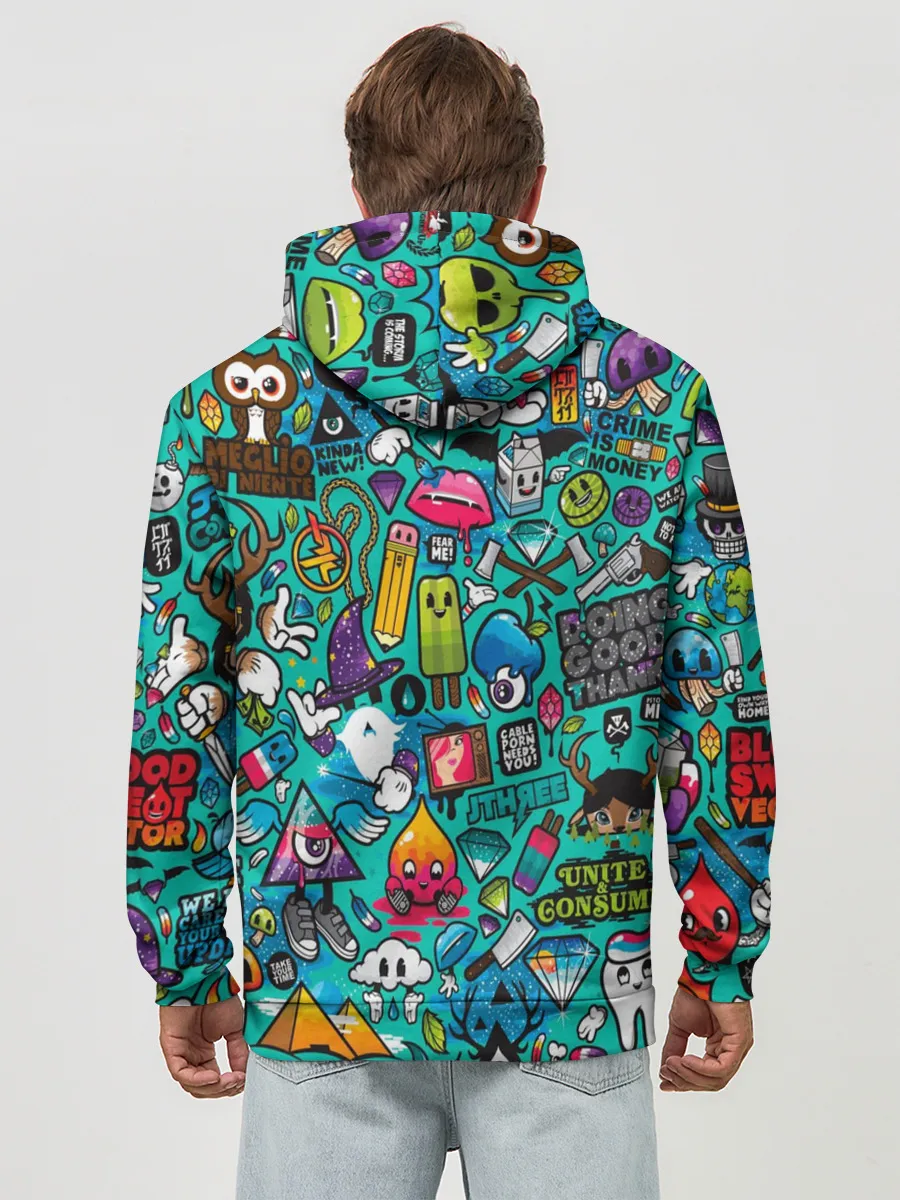 Худи мужской база хлопок / стикербомбинг