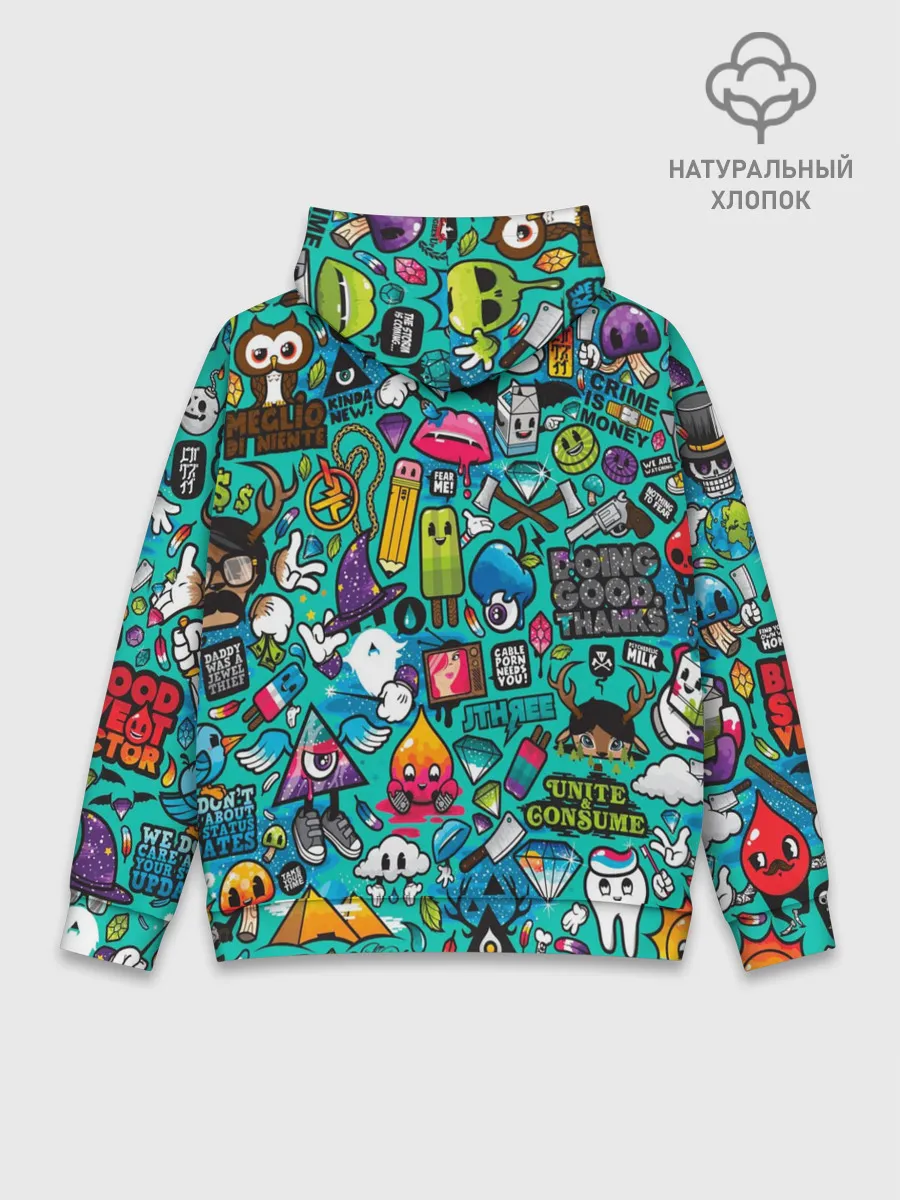Худи мужской база хлопок / стикербомбинг
