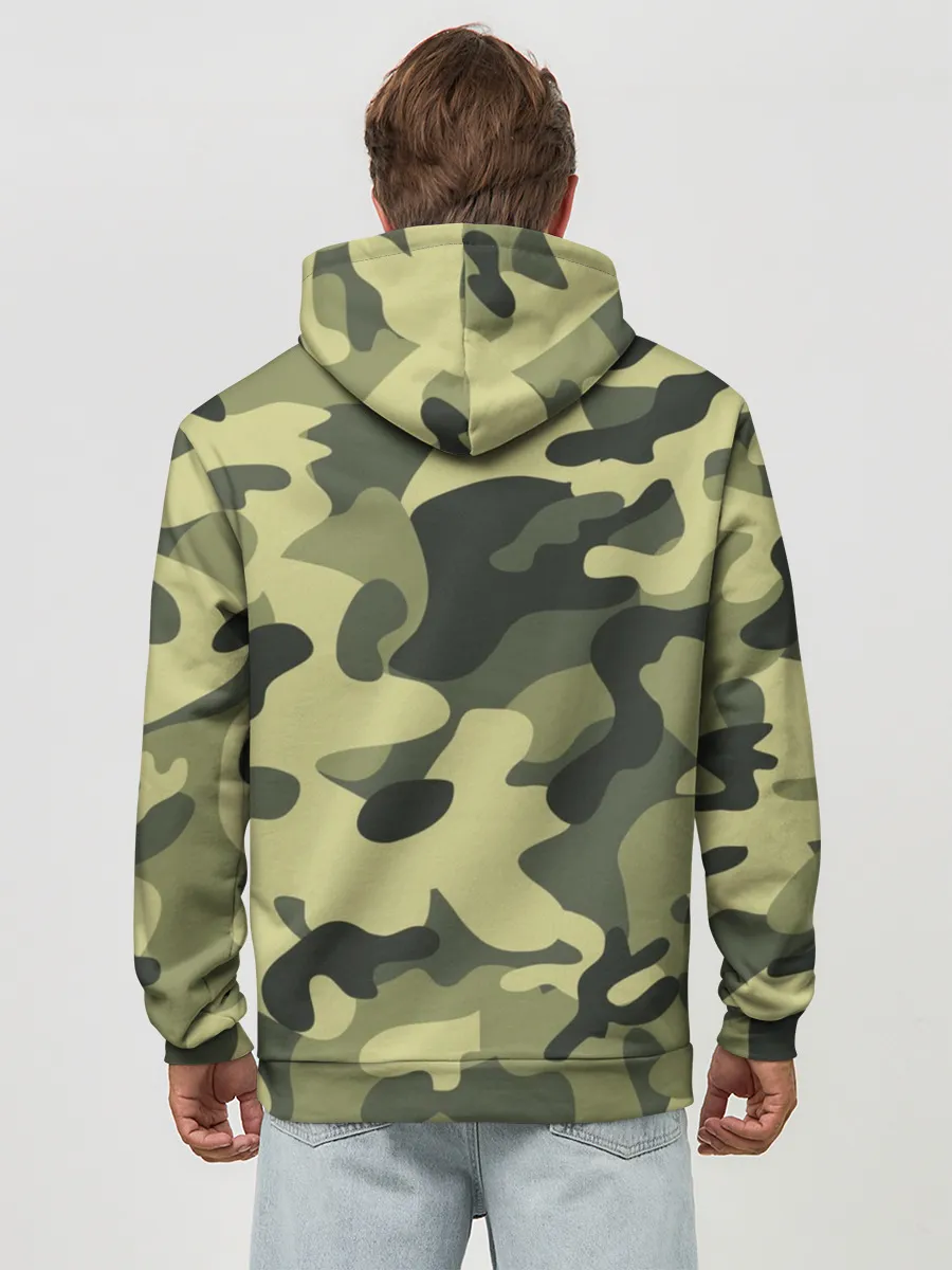 Худи мужской база хлопок / Камуфляж Хаки