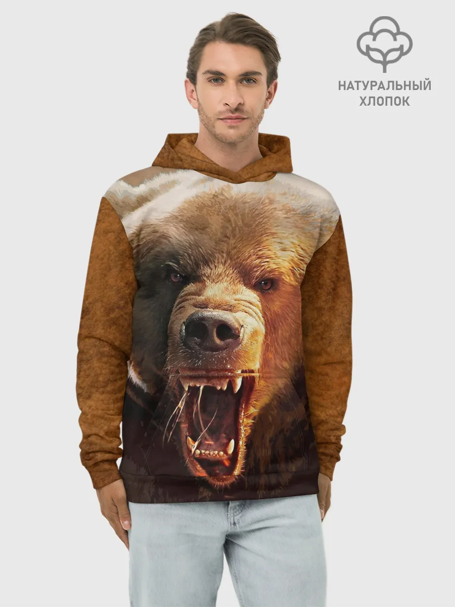 Худи мужской база хлопок / Медведь