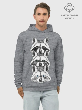 Худи мужской база хлопок / Еноты