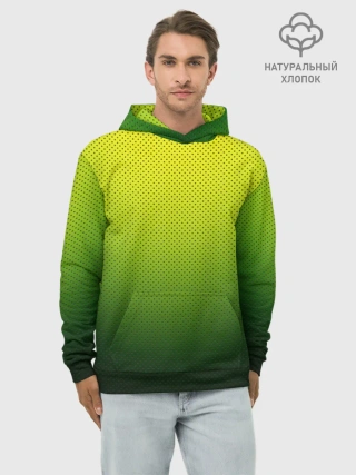 Худи мужской база хлопок / Зелёная текстура