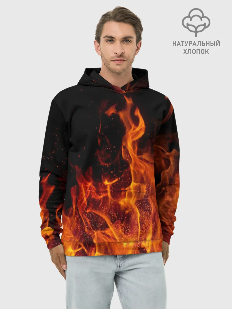 Худи мужской база хлопок / Огонь