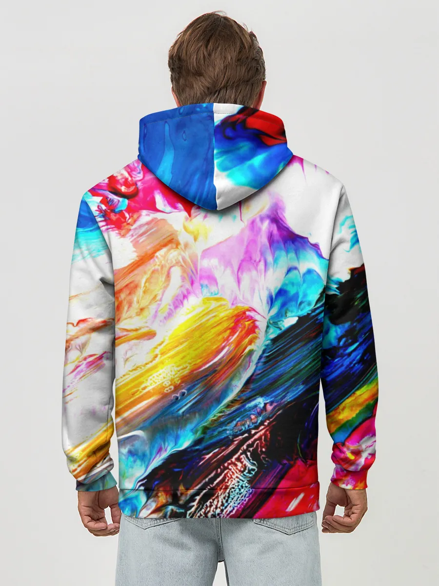 Худи мужской база хлопок / Абстракция красок