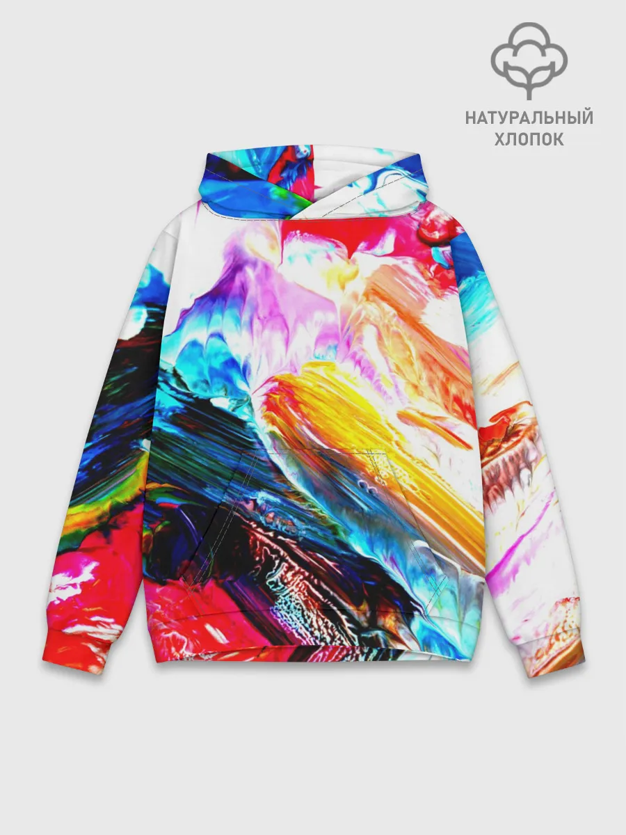 Худи мужской база хлопок / Абстракция красок