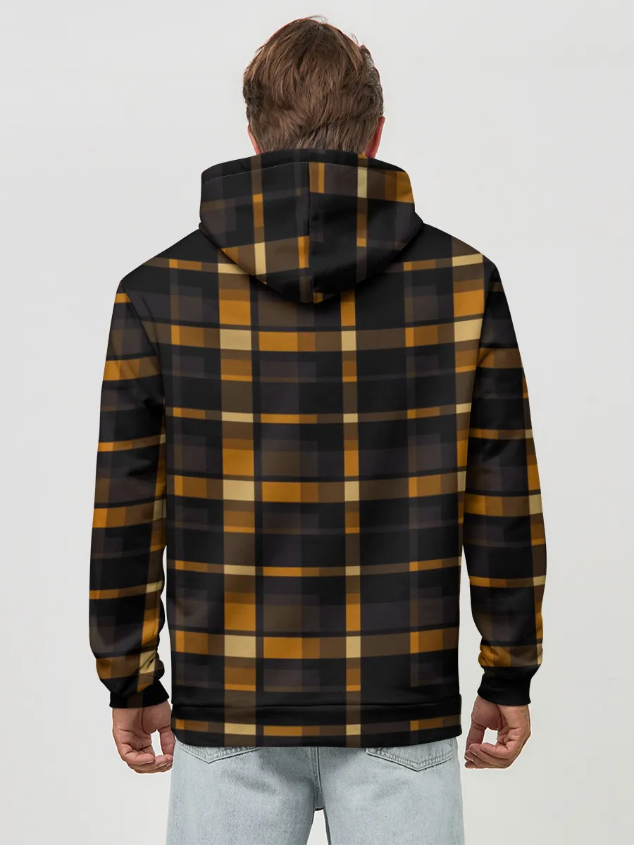 Худи мужской база хлопок / В клетку