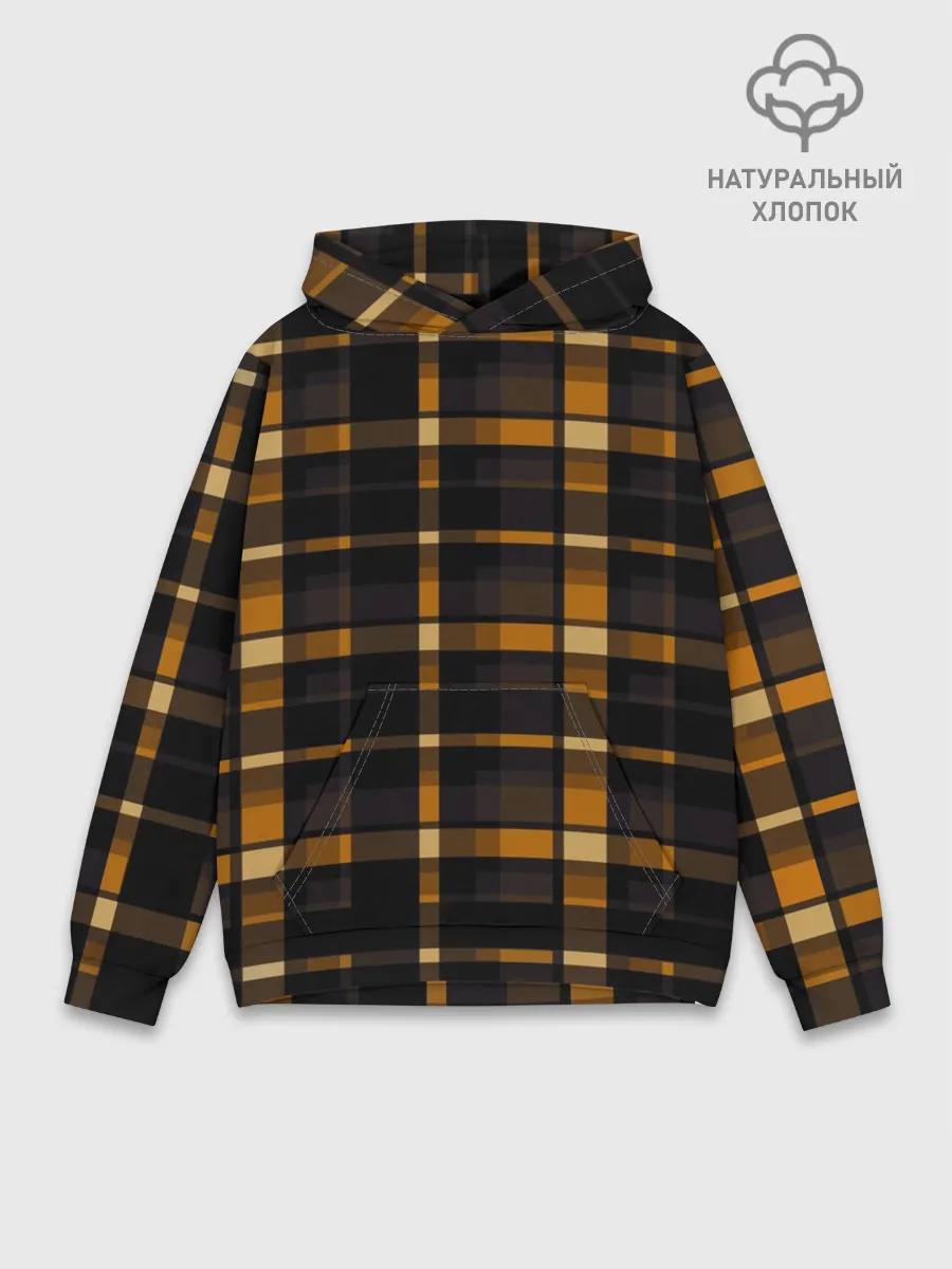 Худи мужской база хлопок / В клетку