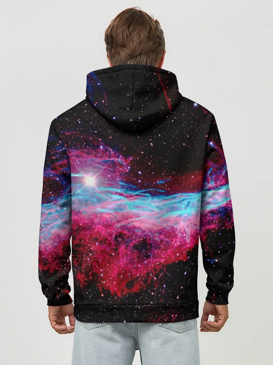 Худи мужской база хлопок / Кот с едой