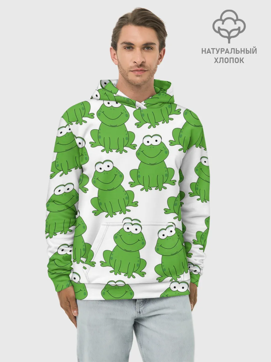 Худи мужской база хлопок / Лягушки