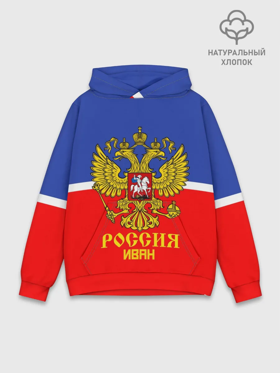 Худи мужской база хлопок / Хоккеист Иван