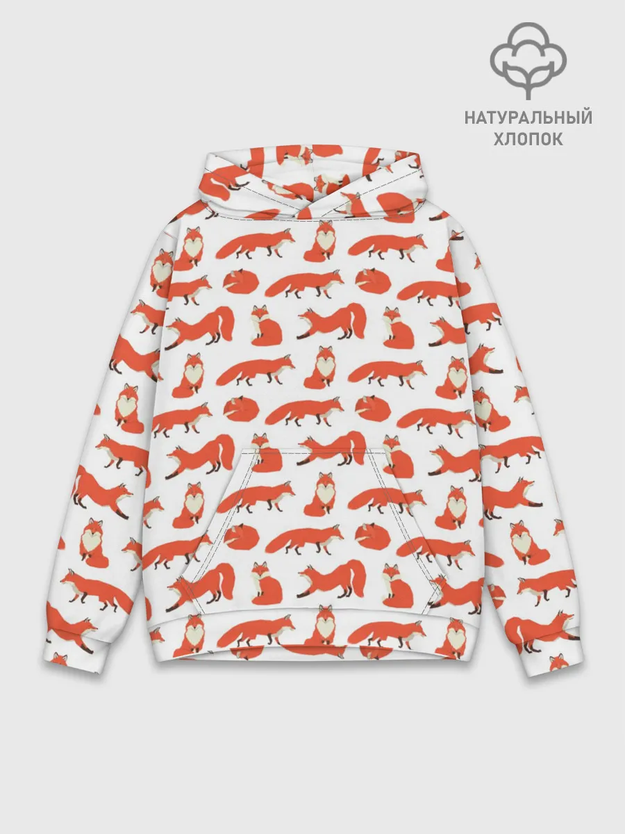 Худи мужской база хлопок / Рыжий паттер