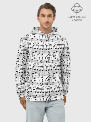 Худи мужской база хлопок / Нотный стан
