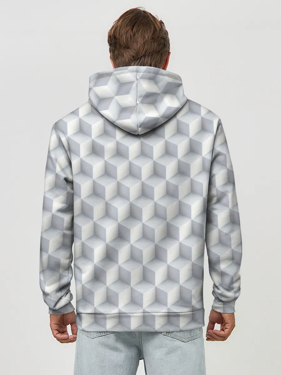 Худи мужской база хлопок / 3D Кубы