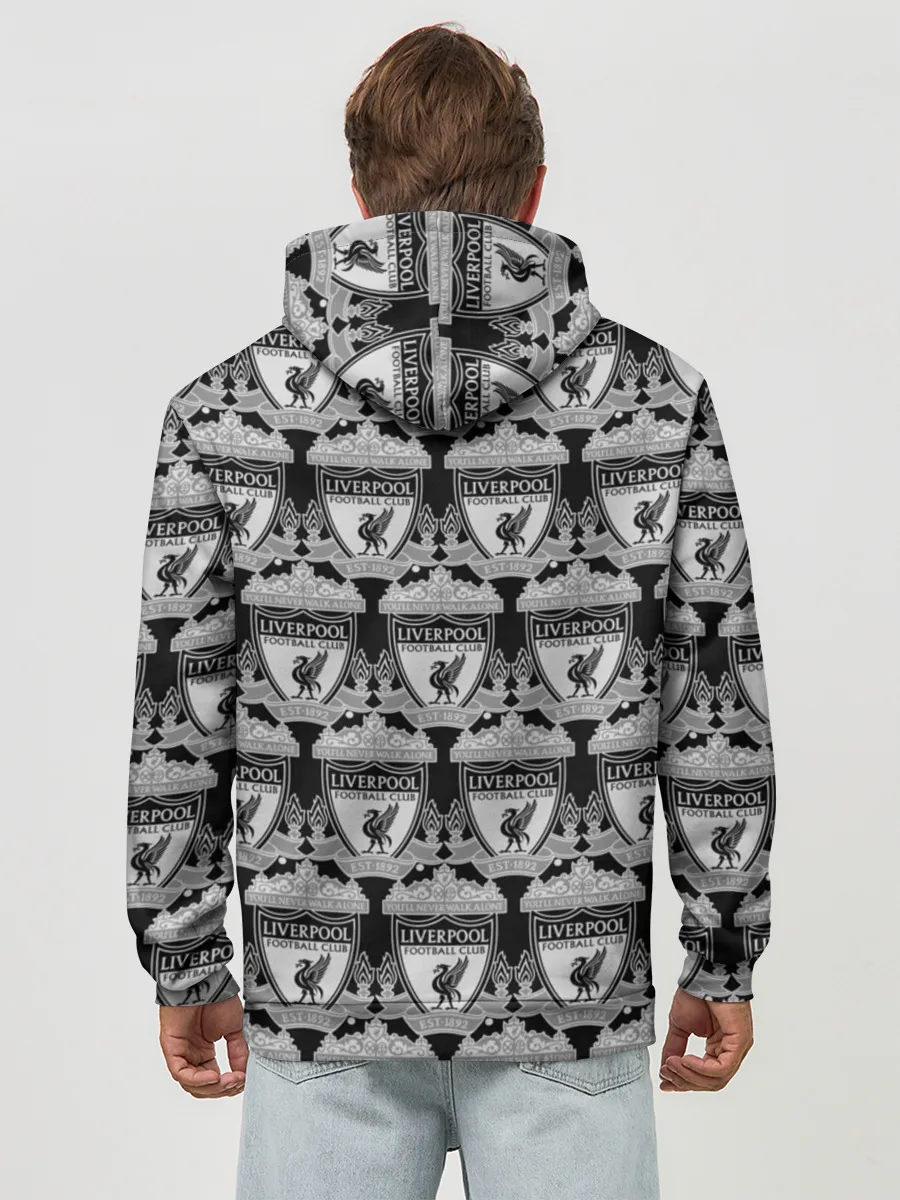 Худи мужской база хлопок / Liverpool Black&White