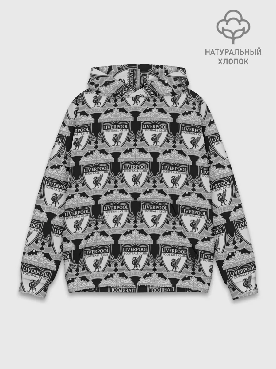 Худи мужской база хлопок / Liverpool Black&White